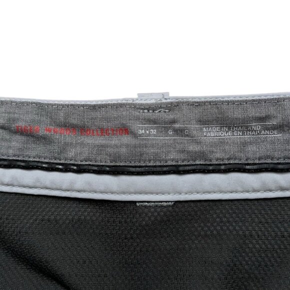 Nike Golf Pants Mens Size 34x32 Tiger Woods TW Adaptive Fit Woven Stretch Gray - Picture 6 of 8